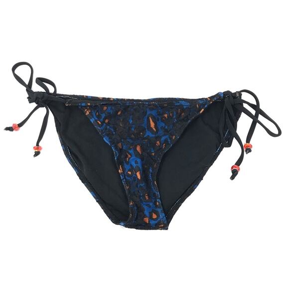 Sinful by Affliction Swimsuit Bikini Bottom Black Blue Orange Lace Size Medium - Picture 1 of 8